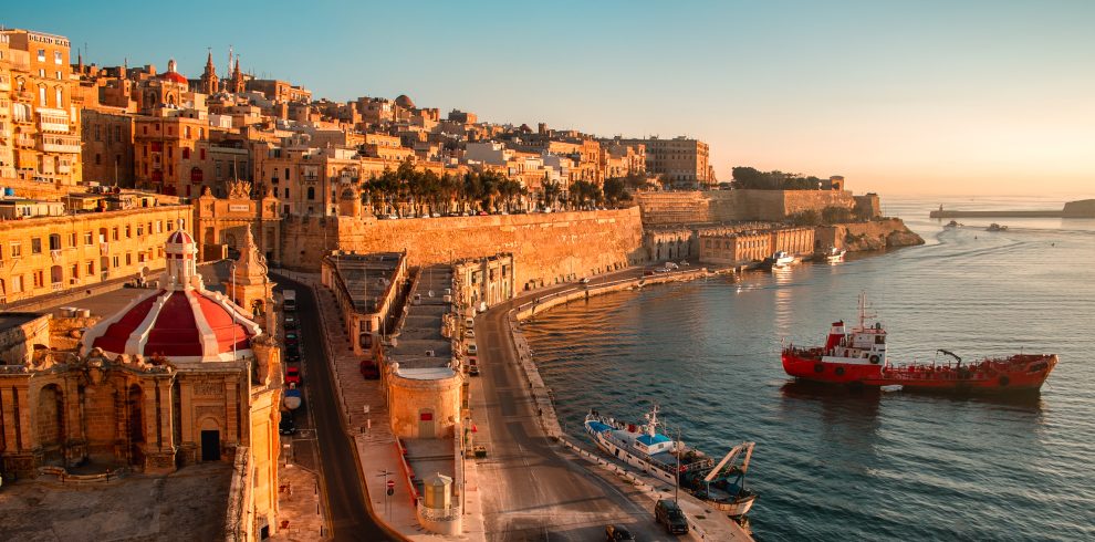 Ancient walls and streets of Valetta- the capital of Malta