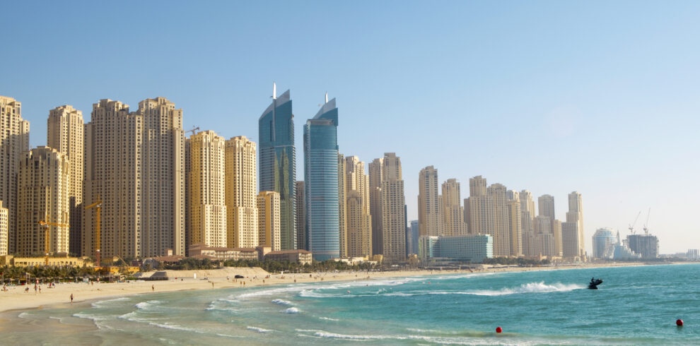 Beach in Dubai. Panoramic view