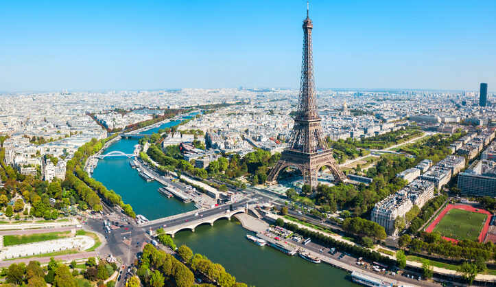 Eiffel Tower aerial view, Paris