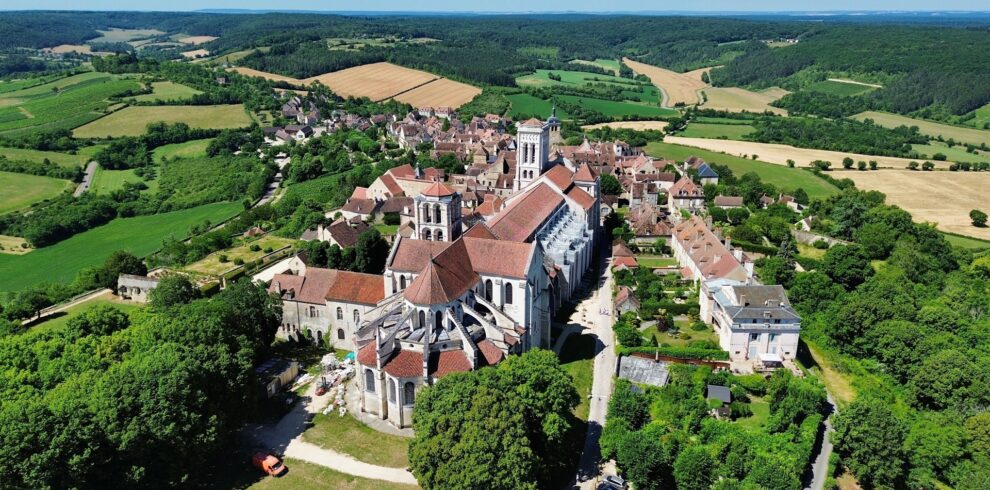 Drone,Photo,Vezelay,Abbey,France,Europe