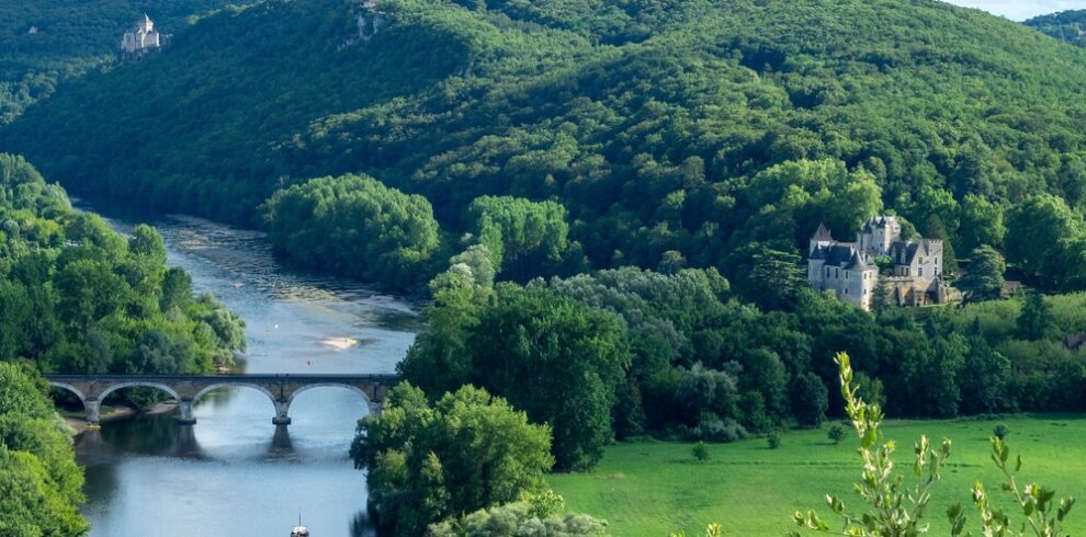 View,Over,The,River,In,Dordogne