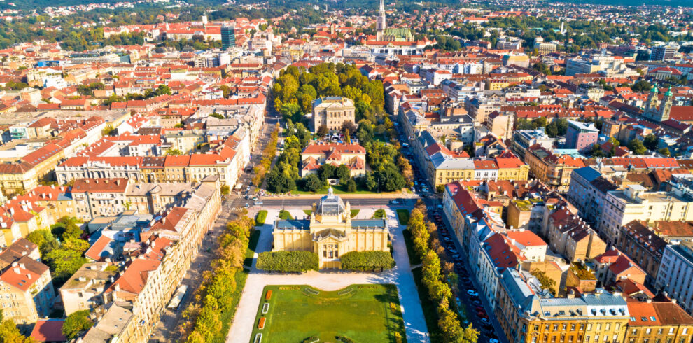 Zagreb,Historic,City,Center,Aerial,View,,Famous,Landmarks,Of,Capital